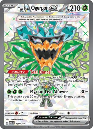 Teal Mask Ogerpon ex 190/167  - Holofoil