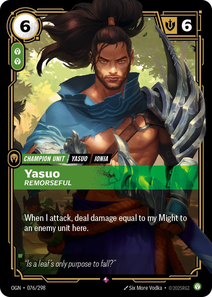 Yasuo - Remorseful (076/298) (Foil) [Origins]
