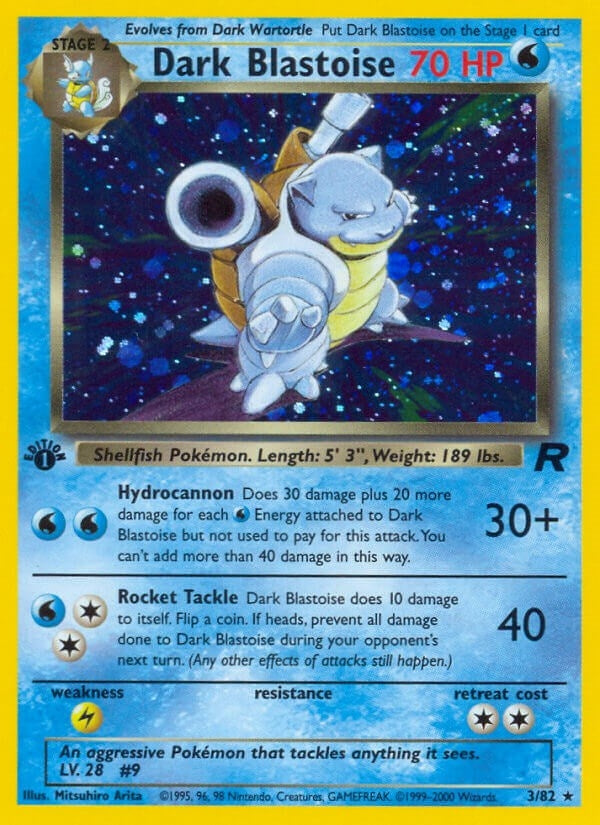 Dark Blastoise (3) (03/82) (1st Edition Holofoil) [Team Rocket]