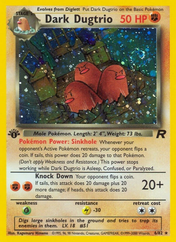 Dark Dugtrio (6) (06/82) (Unlimited Holofoil) [Team Rocket]
