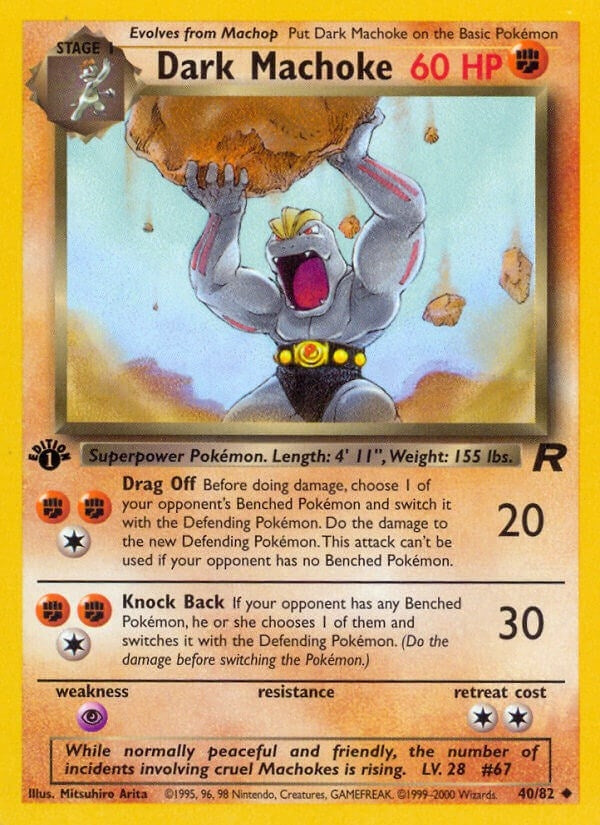 Dark Machoke (40/82) (1st Edition) [Team Rocket]
