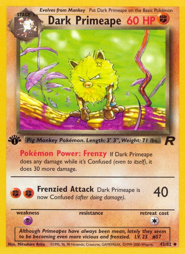Dark Primeape (43/82) (1st Edition) [Team Rocket]