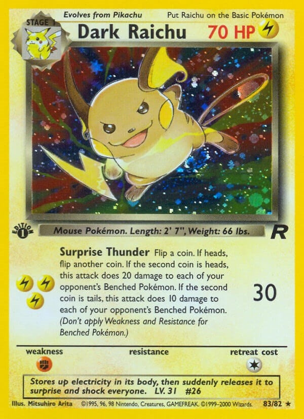 Dark Raichu (83/82) (1st Edition Holofoil) [Team Rocket]