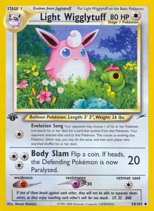 Light Wigglytuff 054/105  - 1st Edition