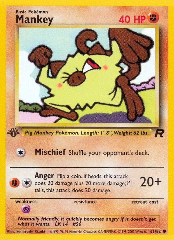 Mankey (61/82) (1st Edition) [Team Rocket]