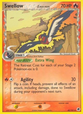 Swellow (Delta Species) 040  - Reverse Holofoil